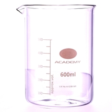 Academy Glass Beaker, Squat Form: 600ml - Pack of 6